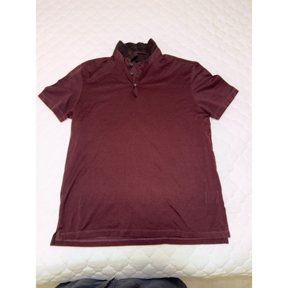 Lanvin Polo Shirt Burgundy Size M 100% Cotton Made in Italy - Picture 5 of 5